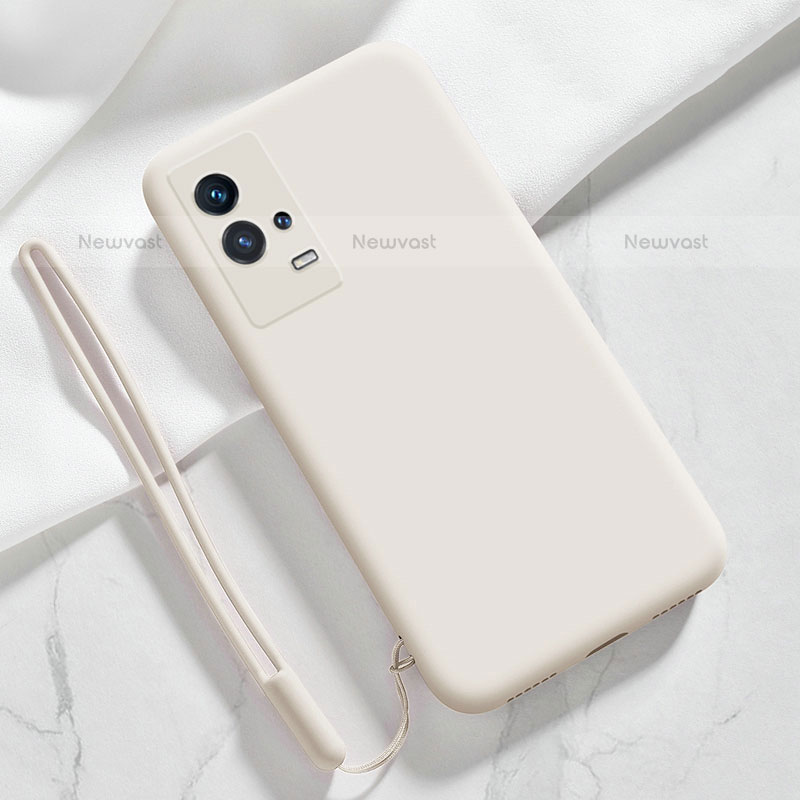 Ultra-thin Silicone Gel Soft Case 360 Degrees Cover S03 for Vivo iQOO 8 5G White