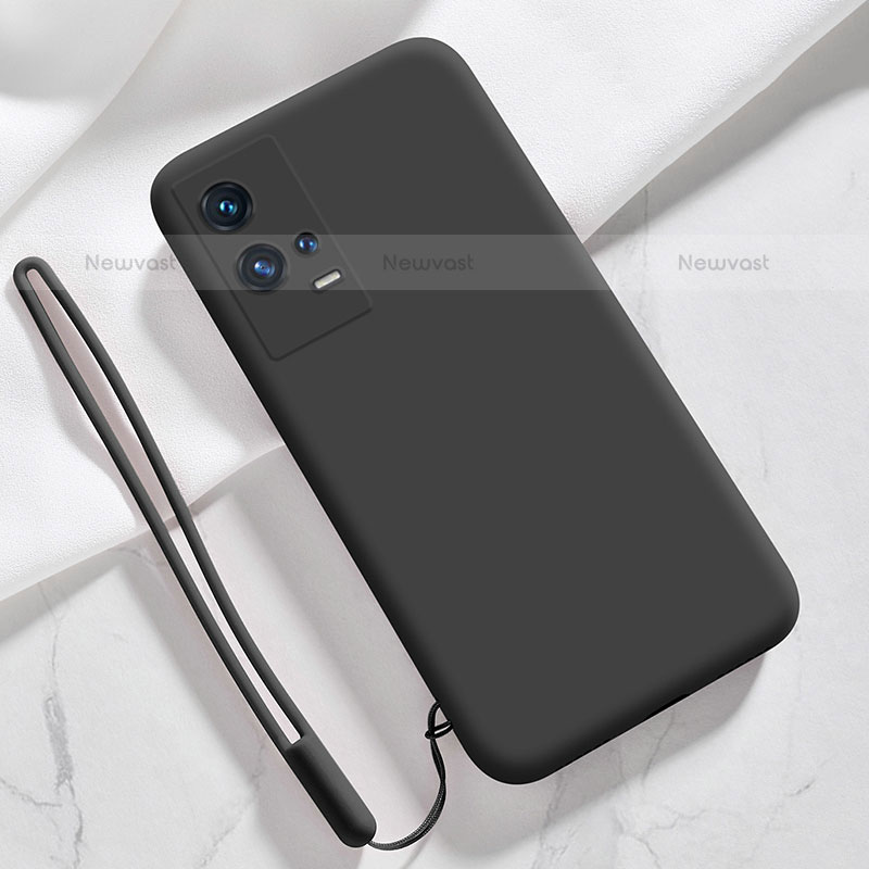 Ultra-thin Silicone Gel Soft Case 360 Degrees Cover S03 for Vivo iQOO 8 Pro 5G Black