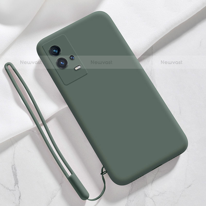 Ultra-thin Silicone Gel Soft Case 360 Degrees Cover S03 for Vivo iQOO 8 Pro 5G Midnight Green
