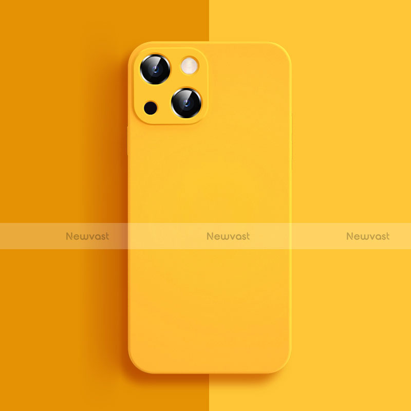 Ultra-thin Silicone Gel Soft Case 360 Degrees Cover S04 for Apple iPhone 13 Mini Yellow