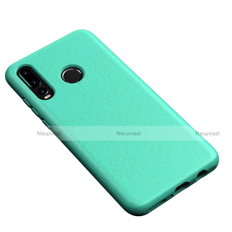 Ultra-thin Silicone Gel Soft Case 360 Degrees Cover S04 for Huawei P30 Lite Cyan