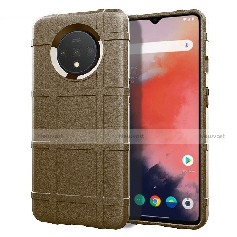 Ultra-thin Silicone Gel Soft Case 360 Degrees Cover S04 for OnePlus 7T Brown