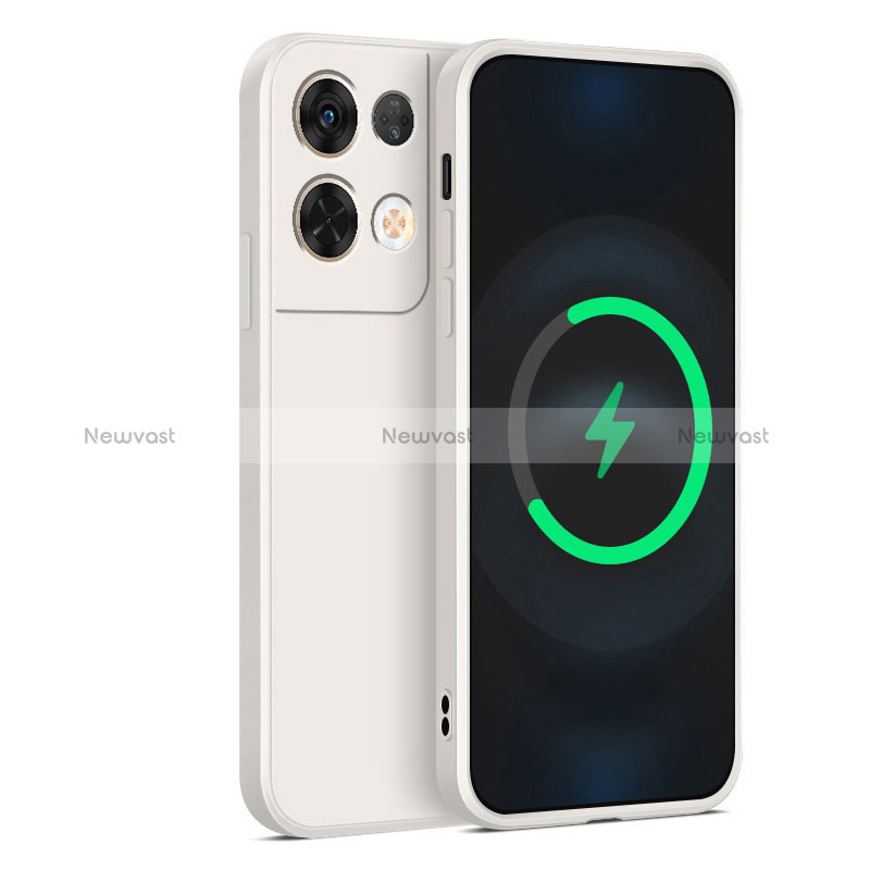 Ultra-thin Silicone Gel Soft Case 360 Degrees Cover S04 for Oppo Reno8 5G White
