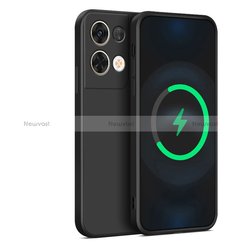 Ultra-thin Silicone Gel Soft Case 360 Degrees Cover S04 for Oppo Reno8 Pro 5G Black