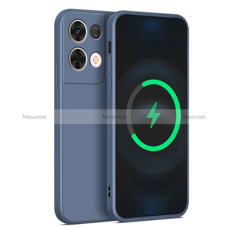 Ultra-thin Silicone Gel Soft Case 360 Degrees Cover S04 for Oppo Reno8 Pro 5G Lavender Gray