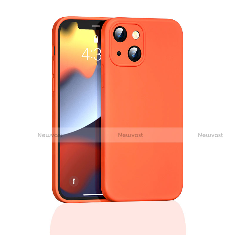 Ultra-thin Silicone Gel Soft Case 360 Degrees Cover S05 for Apple iPhone 14 Plus Orange