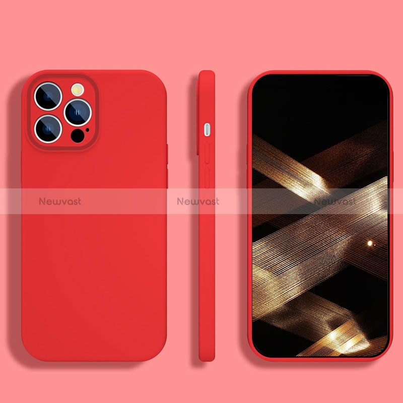 Ultra-thin Silicone Gel Soft Case 360 Degrees Cover S05 for Apple iPhone 14 Pro Red
