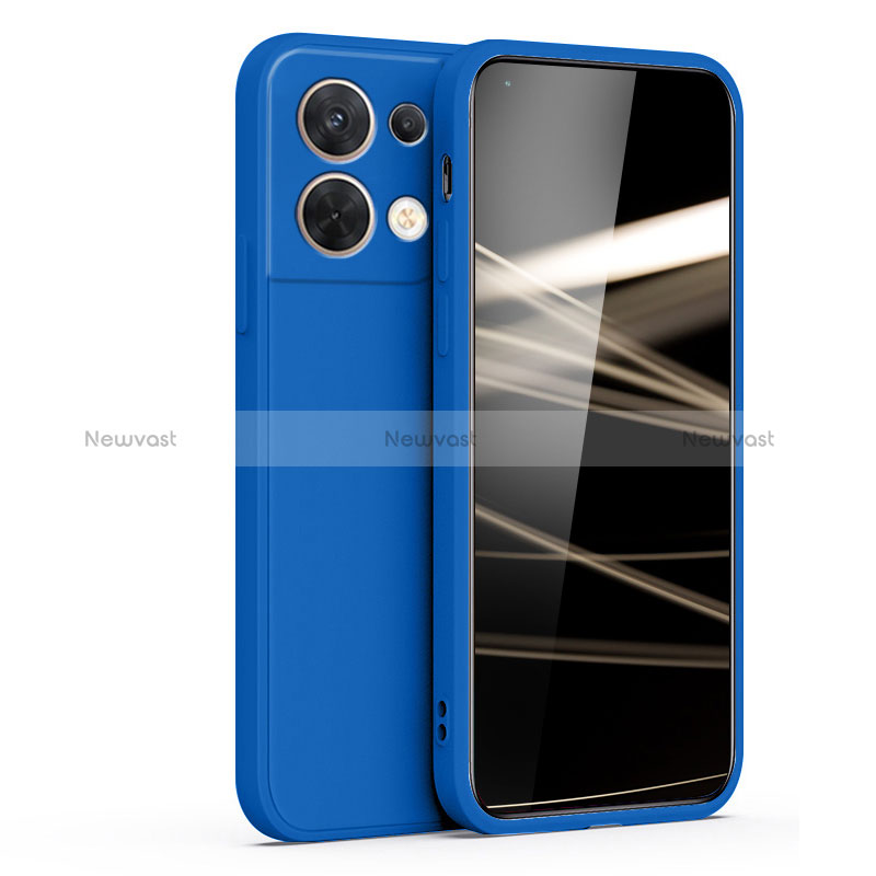 Ultra-thin Silicone Gel Soft Case 360 Degrees Cover S05 for Oppo Reno8 5G Blue