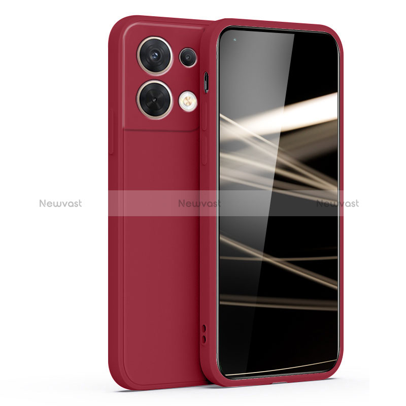 Ultra-thin Silicone Gel Soft Case 360 Degrees Cover S05 for Oppo Reno8 5G Red
