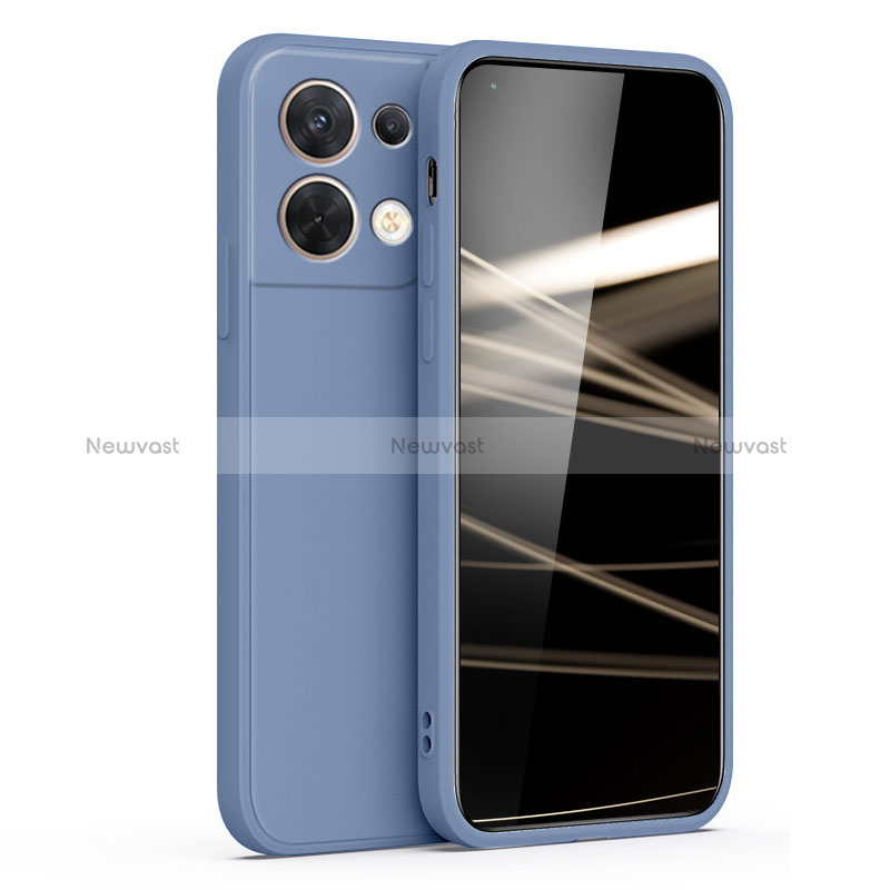 Ultra-thin Silicone Gel Soft Case 360 Degrees Cover S05 for Oppo Reno8 Pro 5G Lavender Gray