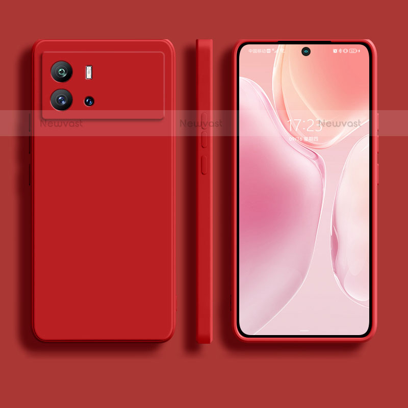 Ultra-thin Silicone Gel Soft Case 360 Degrees Cover S05 for Vivo iQOO 9 5G Red