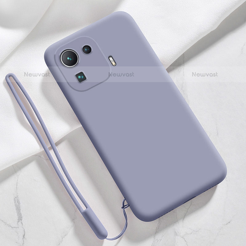 Ultra-thin Silicone Gel Soft Case 360 Degrees Cover S05 for Xiaomi Mi 11 Pro 5G Lavender Gray