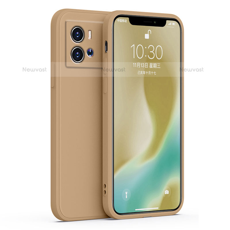 Ultra-thin Silicone Gel Soft Case 360 Degrees Cover S06 for Vivo iQOO 9 5G Light Brown