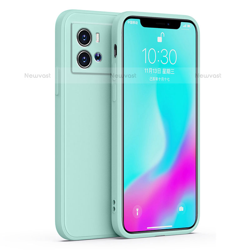 Ultra-thin Silicone Gel Soft Case 360 Degrees Cover S06 for Vivo iQOO 9 5G Mint Blue