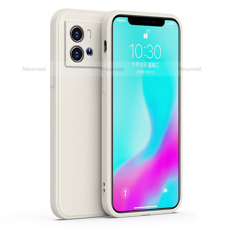 Ultra-thin Silicone Gel Soft Case 360 Degrees Cover S06 for Vivo iQOO 9 5G White
