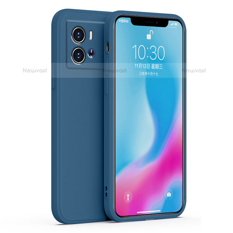 Ultra-thin Silicone Gel Soft Case 360 Degrees Cover S06 for Vivo iQOO 9 Pro 5G Navy Blue
