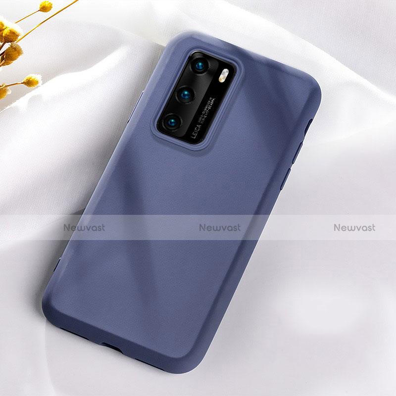 Ultra-thin Silicone Gel Soft Case 360 Degrees Cover S07 for Huawei P40 Blue