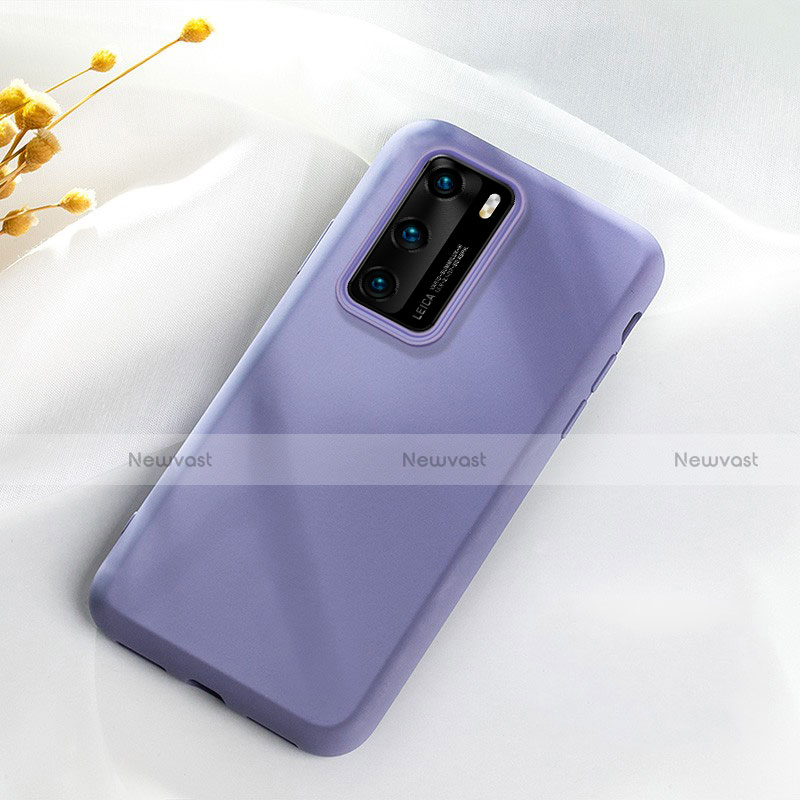 Ultra-thin Silicone Gel Soft Case 360 Degrees Cover S07 for Huawei P40 Dark Gray