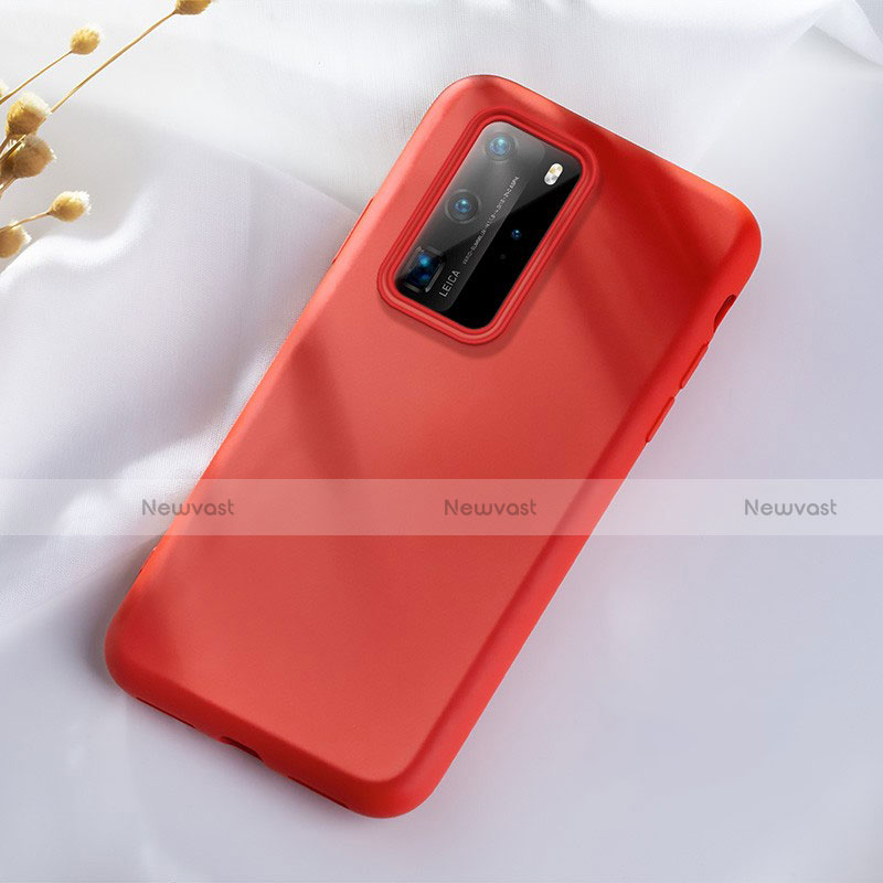 Ultra-thin Silicone Gel Soft Case 360 Degrees Cover S07 for Huawei P40 Pro Red