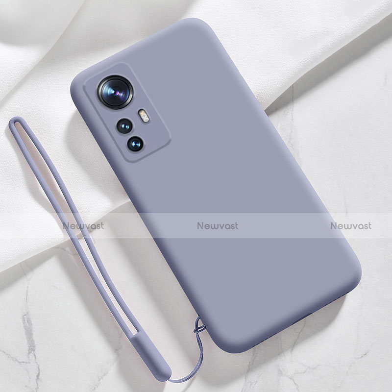 Ultra-thin Silicone Gel Soft Case 360 Degrees Cover S07 for Xiaomi Mi 12 5G Lavender Gray