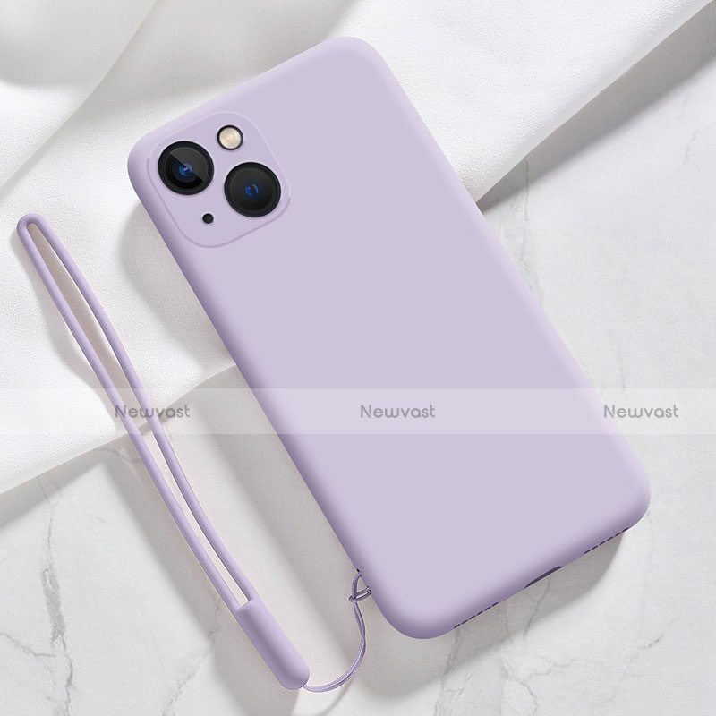 Ultra-thin Silicone Gel Soft Case 360 Degrees Cover S08 for Apple iPhone 14 Clove Purple