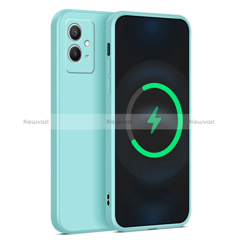 Ultra-thin Silicone Gel Soft Case 360 Degrees Cover YK1 for Vivo T1 5G India Cyan