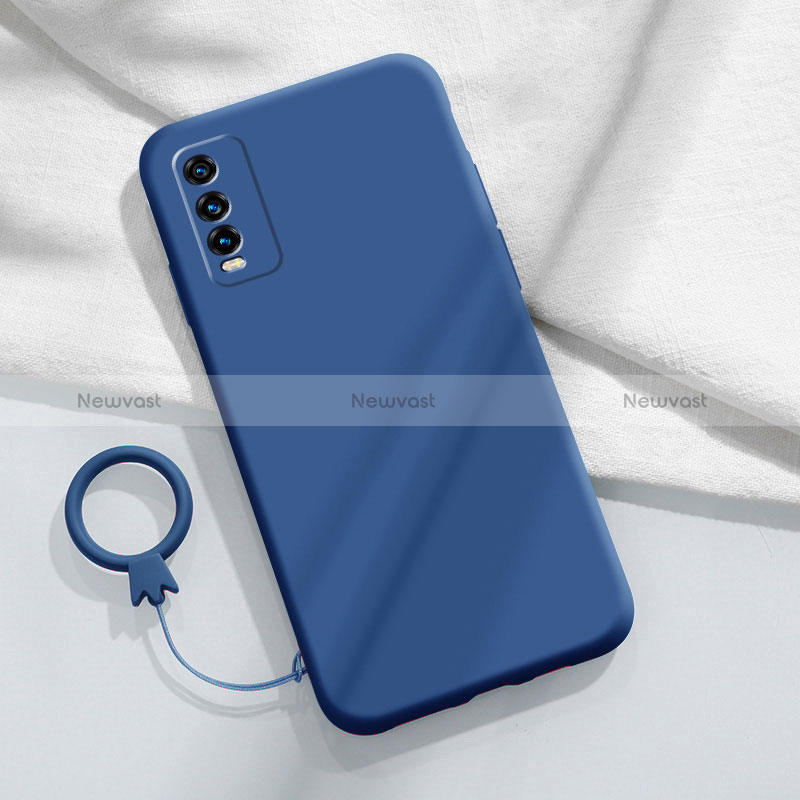 Ultra-thin Silicone Gel Soft Case 360 Degrees Cover YK1 for Vivo Y11s Blue