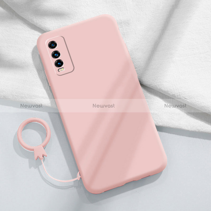 Ultra-thin Silicone Gel Soft Case 360 Degrees Cover YK1 for Vivo Y11s Pink