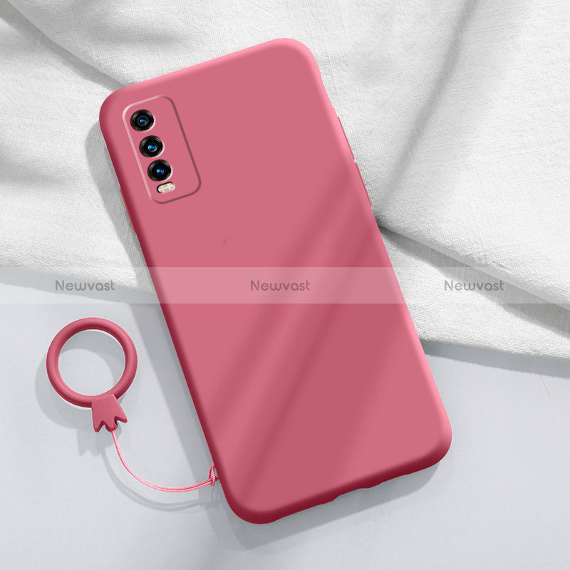Ultra-thin Silicone Gel Soft Case 360 Degrees Cover YK1 for Vivo Y20s Red