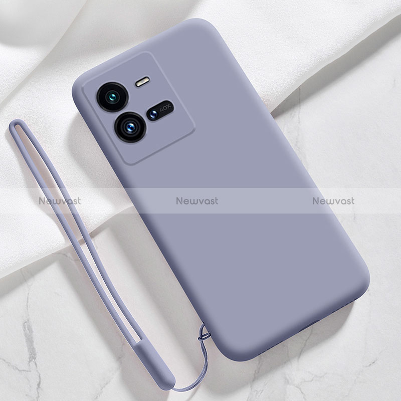 Ultra-thin Silicone Gel Soft Case 360 Degrees Cover YK3 for Vivo iQOO 10 Pro 5G Lavender Gray