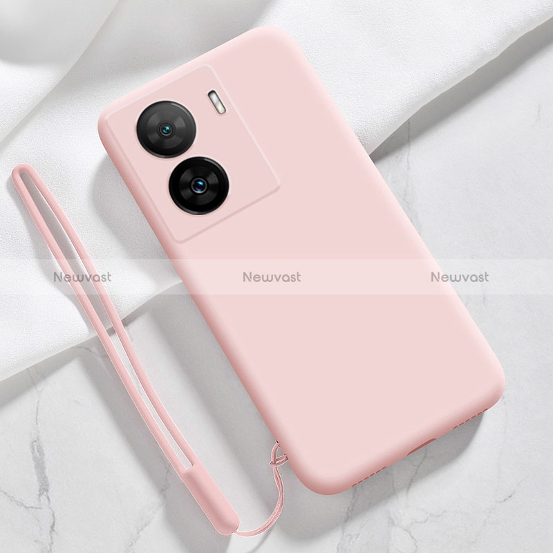 Ultra-thin Silicone Gel Soft Case 360 Degrees Cover YK3 for Vivo iQOO Z7 5G Pink