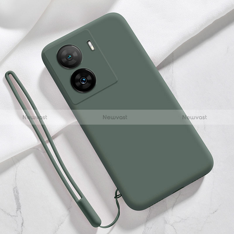 Ultra-thin Silicone Gel Soft Case 360 Degrees Cover YK3 for Vivo iQOO Z7x 5G Midnight Green