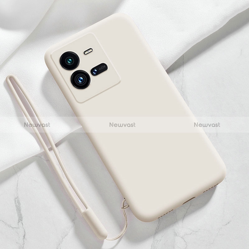 Ultra-thin Silicone Gel Soft Case 360 Degrees Cover YK3 for Vivo V25 5G White