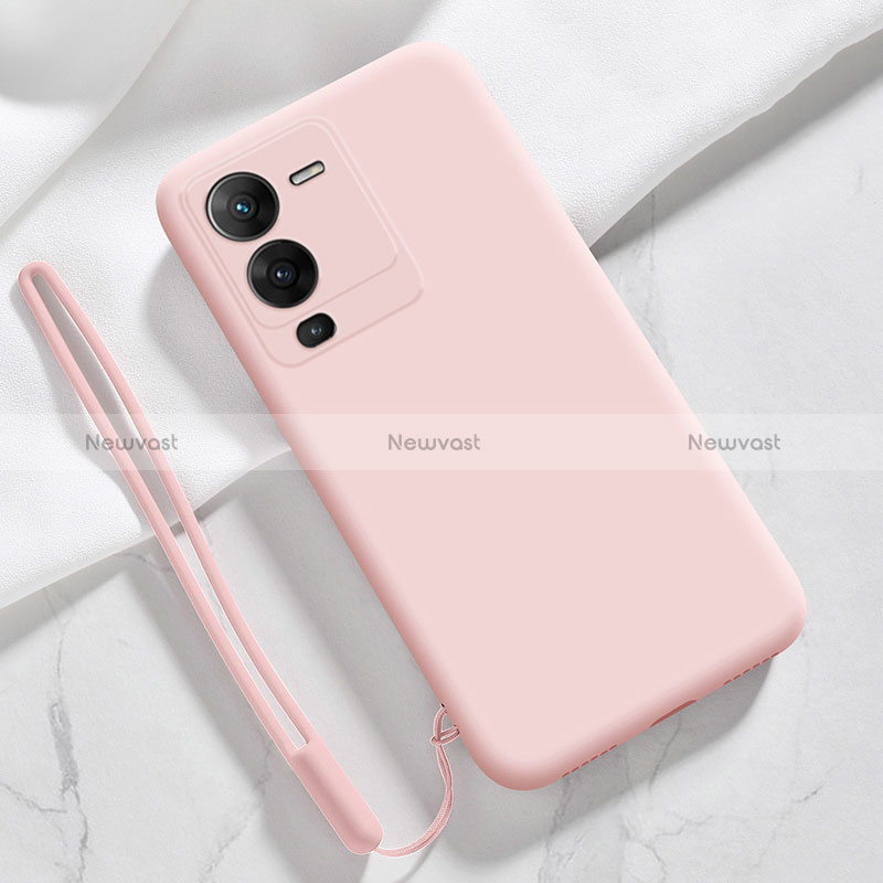 Ultra-thin Silicone Gel Soft Case 360 Degrees Cover YK3 for Vivo V25 Pro 5G Pink