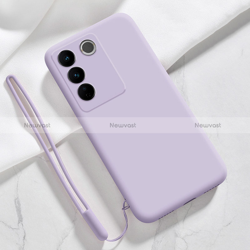 Ultra-thin Silicone Gel Soft Case 360 Degrees Cover YK3 for Vivo V27 Pro 5G Clove Purple