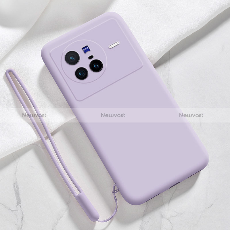 Ultra-thin Silicone Gel Soft Case 360 Degrees Cover YK3 for Vivo X80 5G Clove Purple
