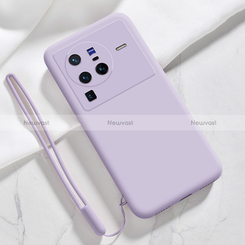 Ultra-thin Silicone Gel Soft Case 360 Degrees Cover YK3 for Vivo X80 Pro 5G Clove Purple