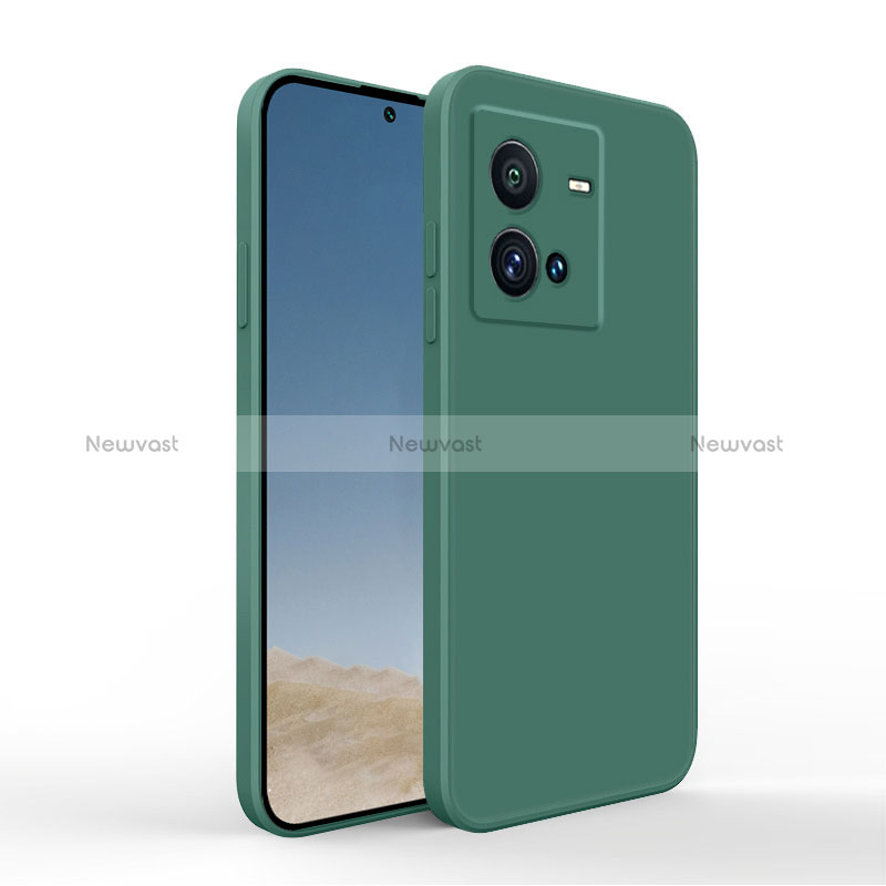 Ultra-thin Silicone Gel Soft Case 360 Degrees Cover YK4 for Vivo X80 Lite 5G Green