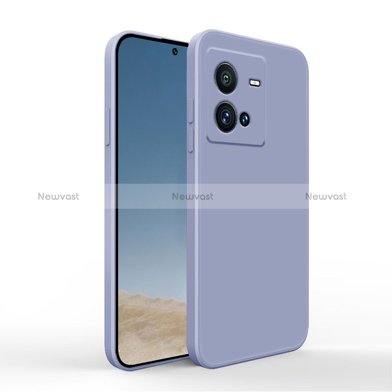 Ultra-thin Silicone Gel Soft Case 360 Degrees Cover YK4 for Vivo X80 Lite 5G Lavender Gray