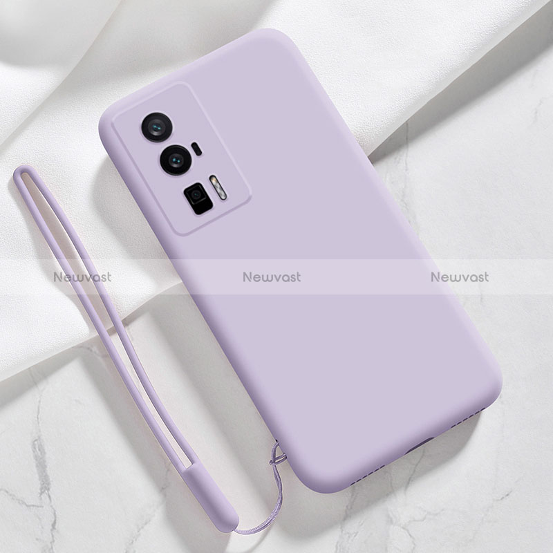 Ultra-thin Silicone Gel Soft Case 360 Degrees Cover YK8 for Xiaomi Poco F5 Pro 5G Clove Purple