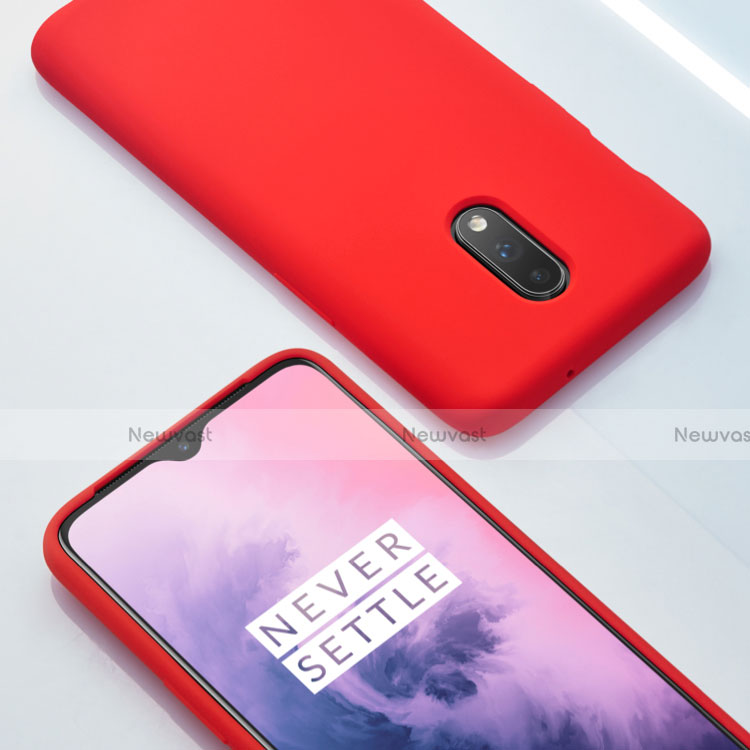 Ultra-thin Silicone Gel Soft Case 360 Degrees for OnePlus 7 Red