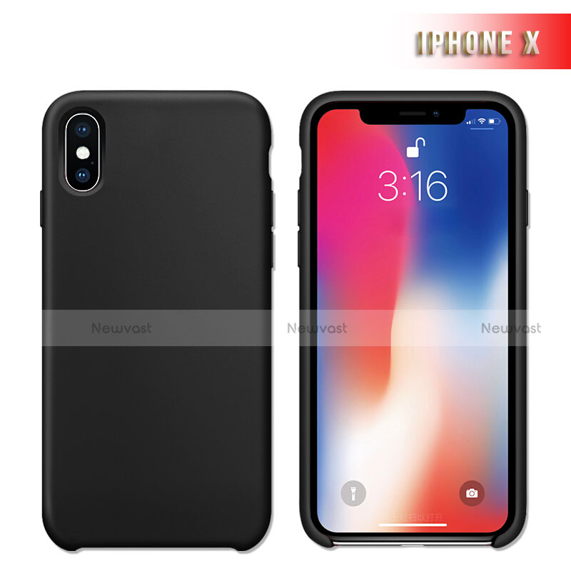 Ultra-thin Silicone Gel Soft Case 360 Degrees M02 for Apple iPhone X Black