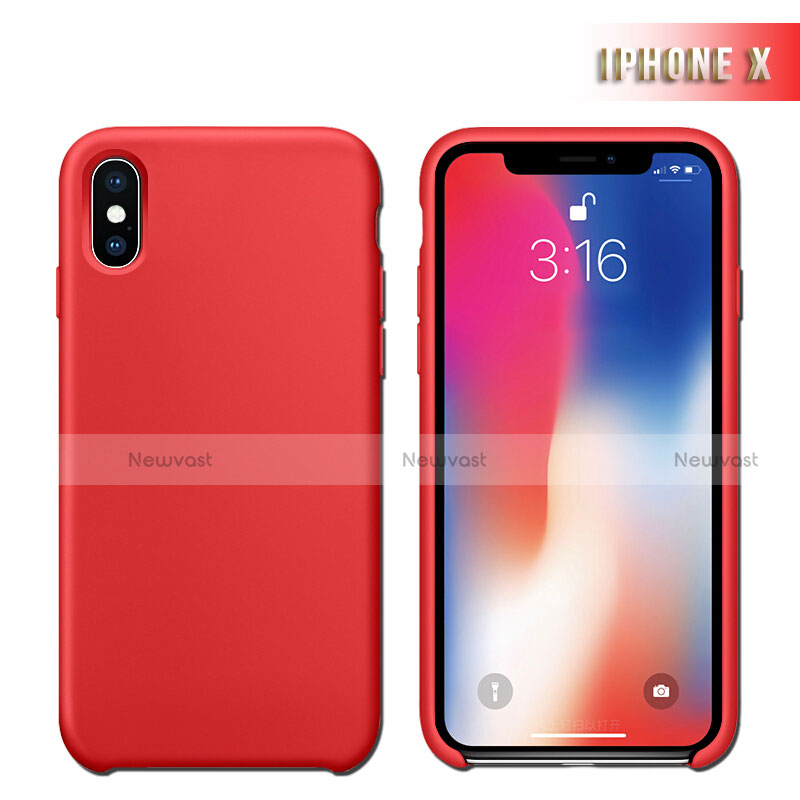Ultra-thin Silicone Gel Soft Case 360 Degrees M02 for Apple iPhone Xs Max Red