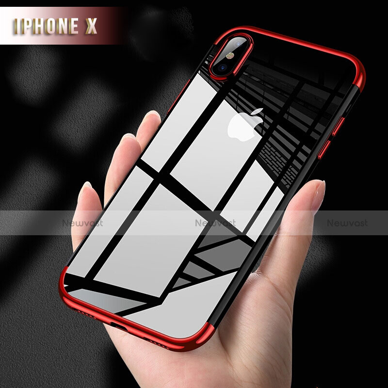 Ultra-thin Silicone Gel Soft Case 360 Degrees R02 for Apple iPhone X Red