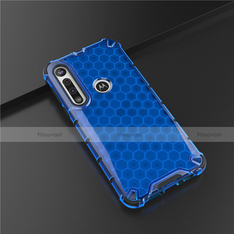 Ultra-thin Silicone Gel Soft Case Cover S01 for Motorola Moto G8 Play Blue