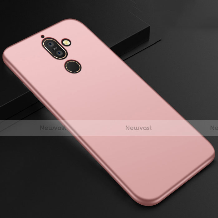 Ultra-thin Silicone Gel Soft Case Cover S01 for Nokia 7 Plus Rose Gold