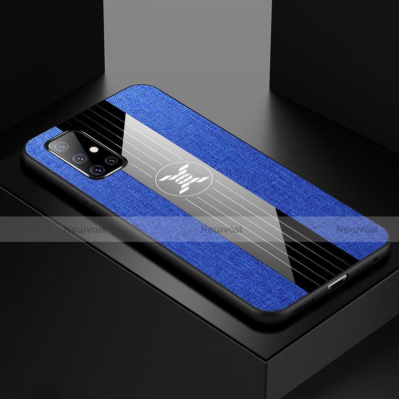 Ultra-thin Silicone Gel Soft Case Cover S01 for Samsung Galaxy A51 5G Blue