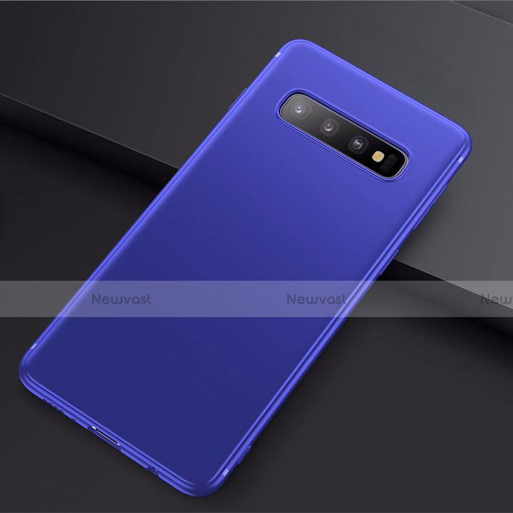 Ultra-thin Silicone Gel Soft Case Cover S01 for Samsung Galaxy S10 Plus Blue