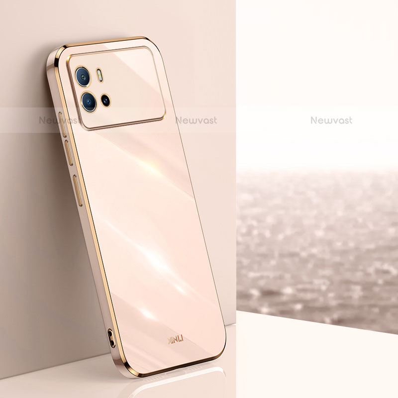 Ultra-thin Silicone Gel Soft Case Cover S01 for Vivo iQOO 9 5G Gold