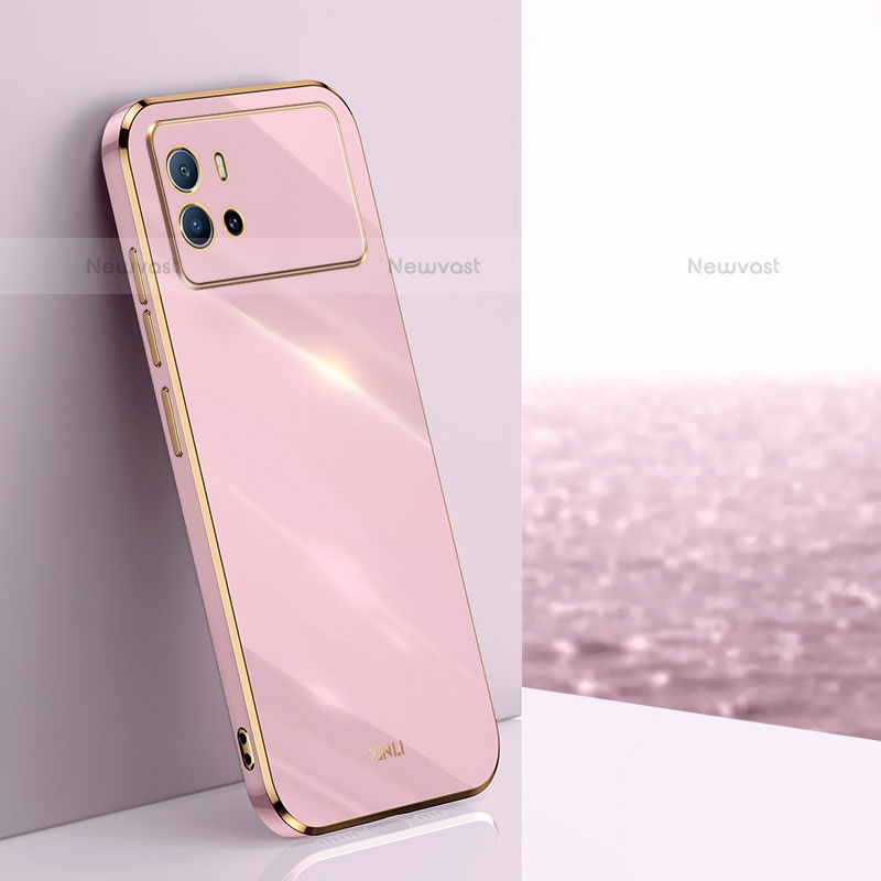 Ultra-thin Silicone Gel Soft Case Cover S01 for Vivo iQOO 9 Pro 5G Pink